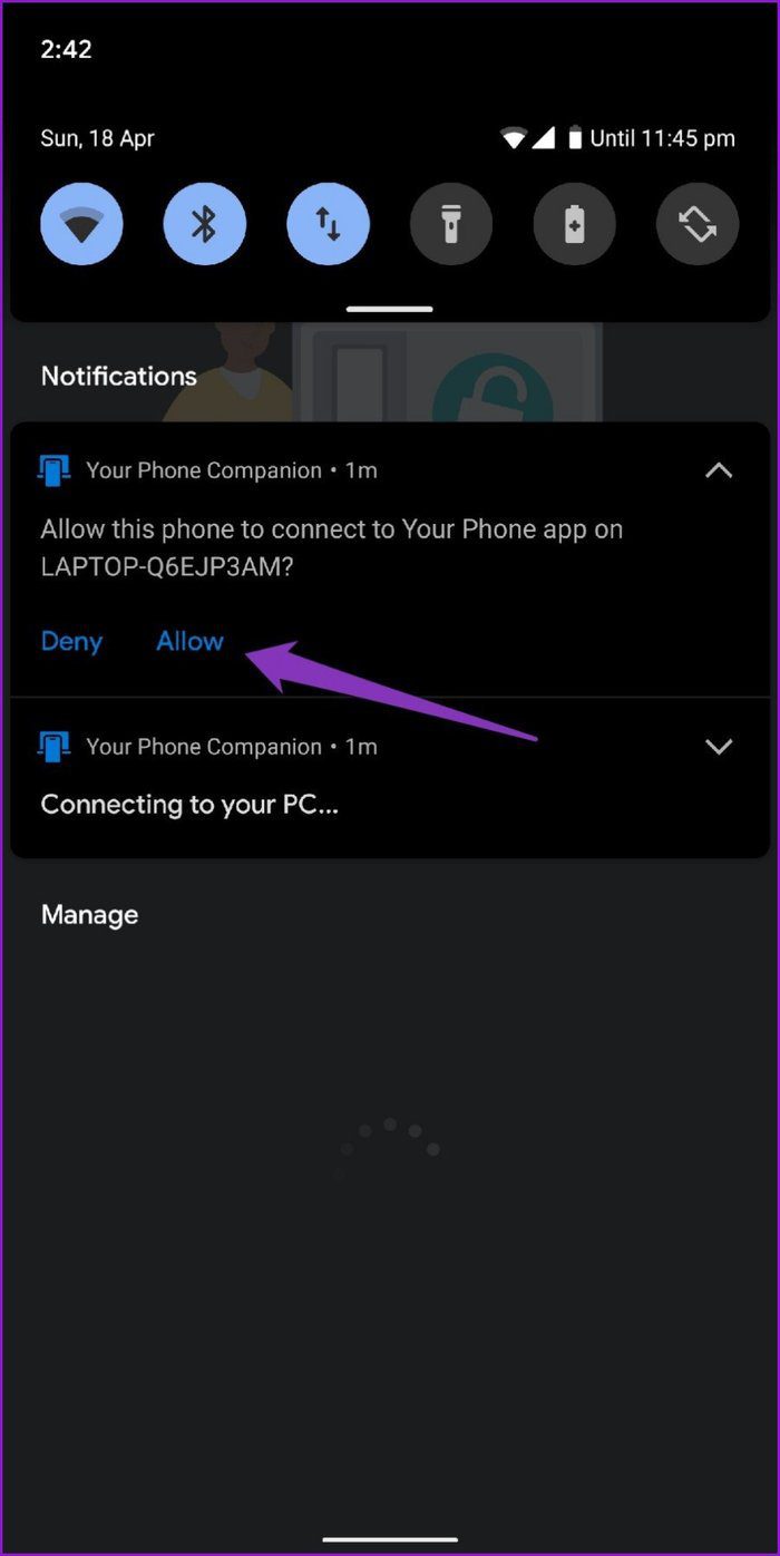 Pairing notification in Your Android device