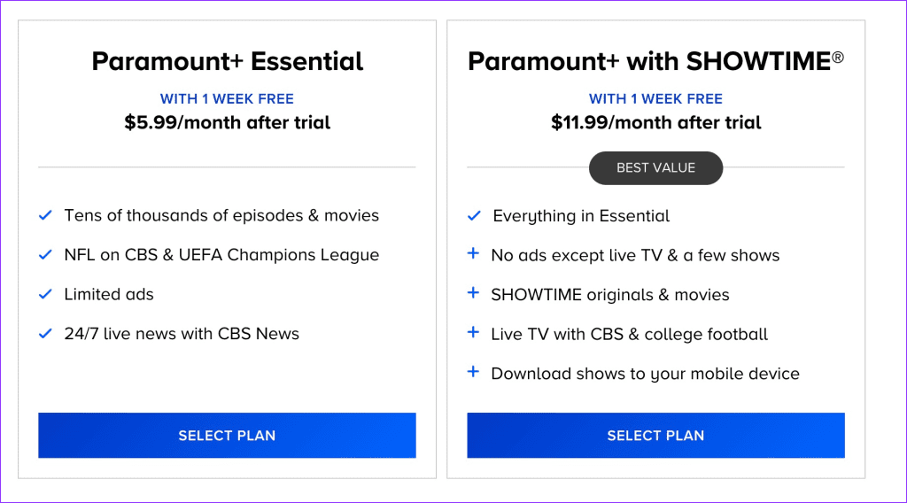 Paramount plus not working on web 1 2