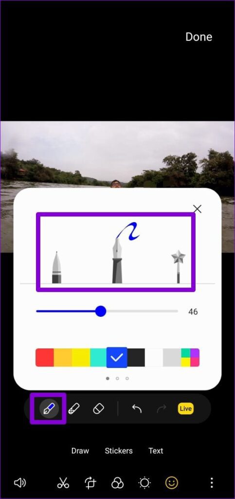 Pen Types on Video Editor