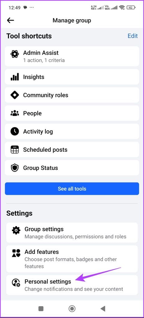 Personal Settings option - 9