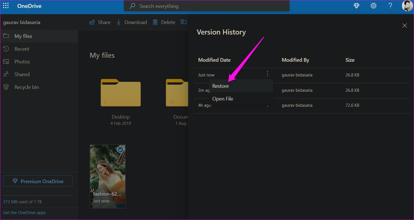 Photo Editing Features of One Drive 16