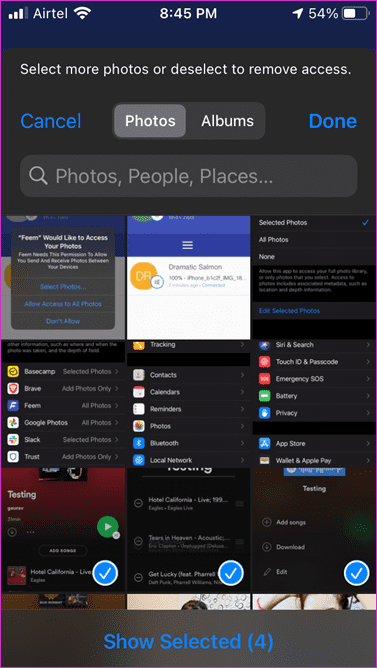 Photos Privacy Options on i Phone 6