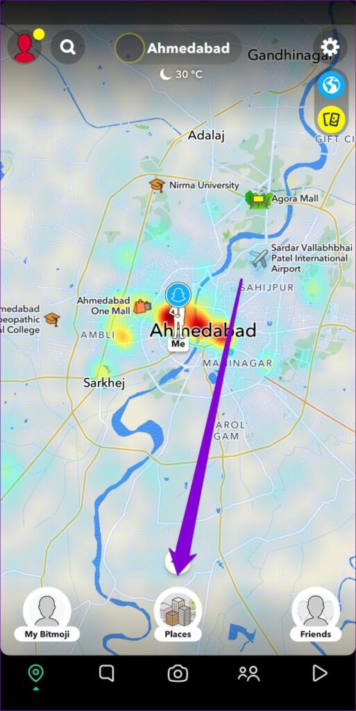 Places Tray on Snap Map