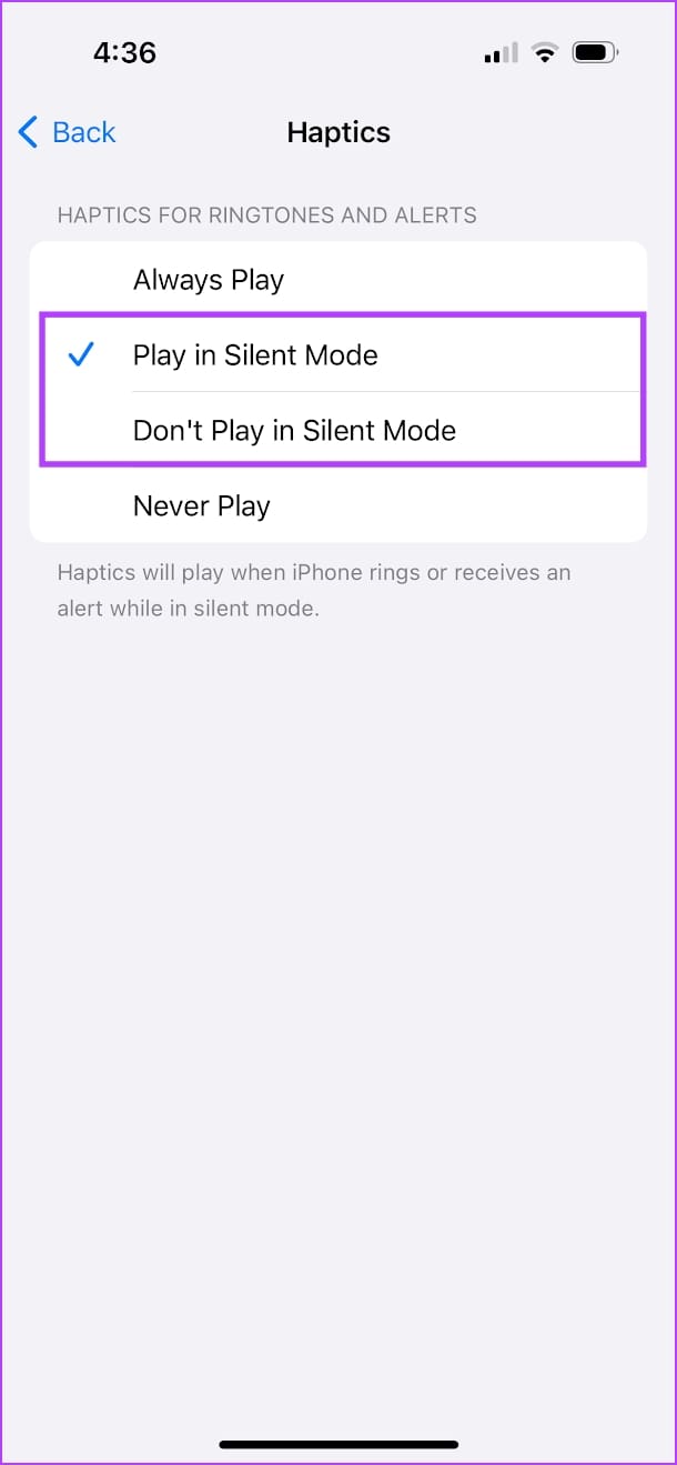 Play Vibrations in Silent Mode