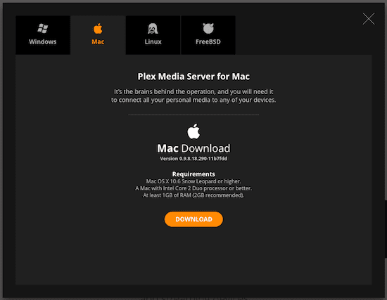 Plex Mac Server