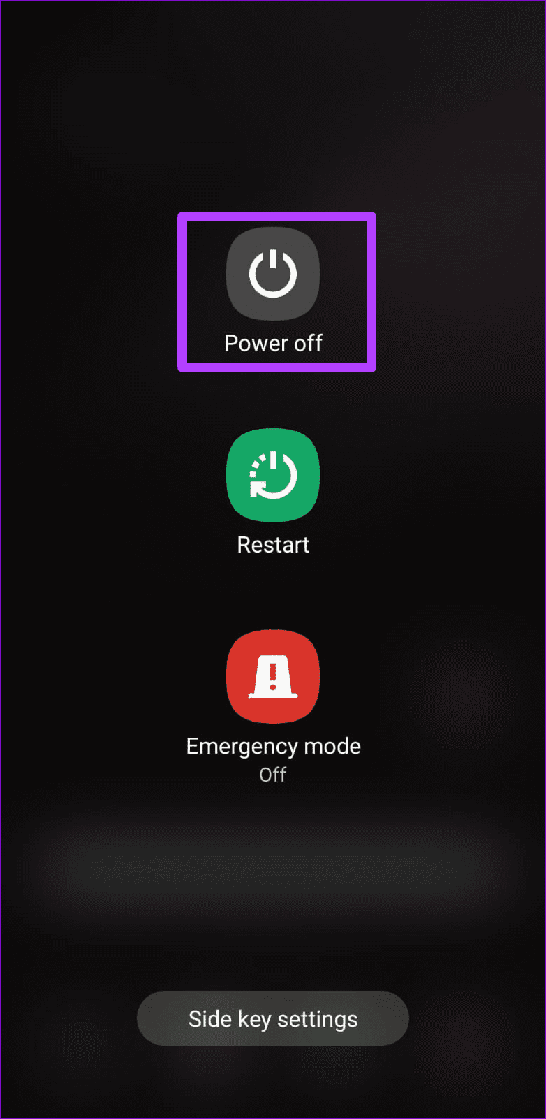 Power Menu on Android Phone