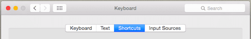 Preferences Keyboard Shortcuts