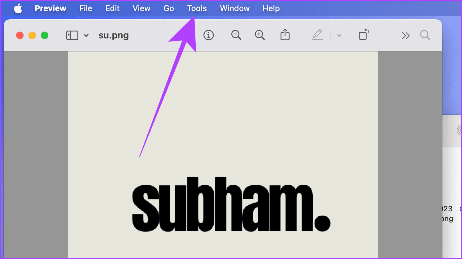 Preview App Tools Menu Bar Mac