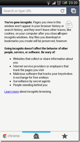 Private Browsing On Android 4