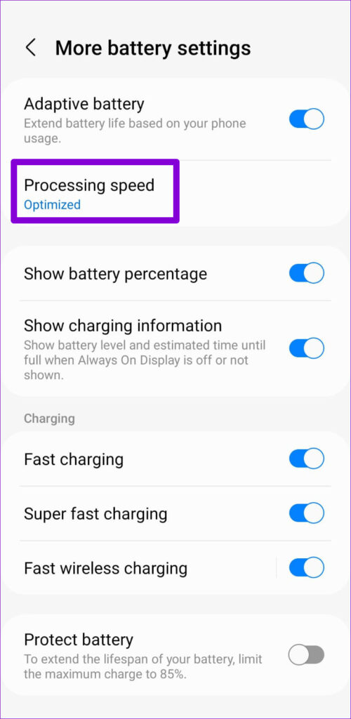 Processing Speed on Samsung Galaxy Phone