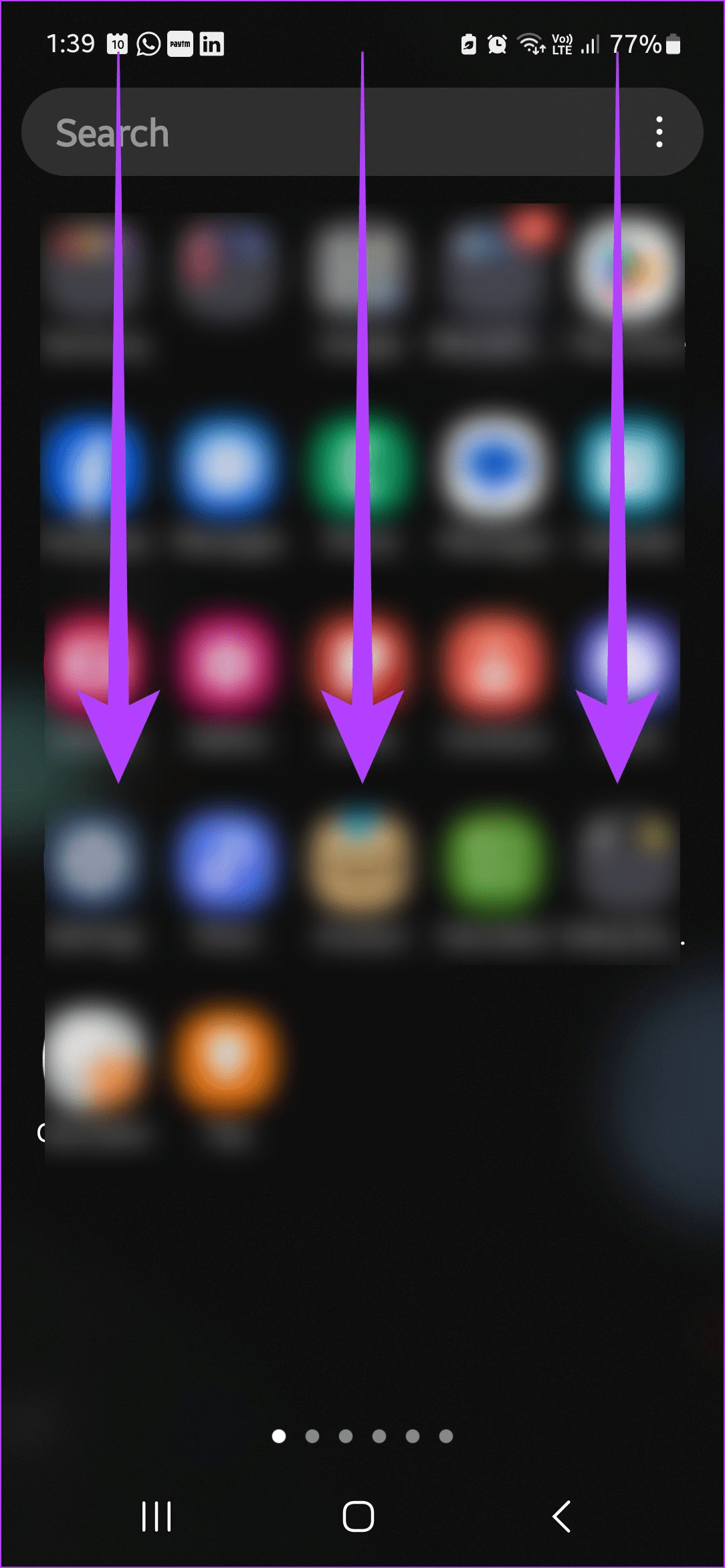 Pull down from the top of the page