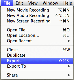 Quick Time Export Audio