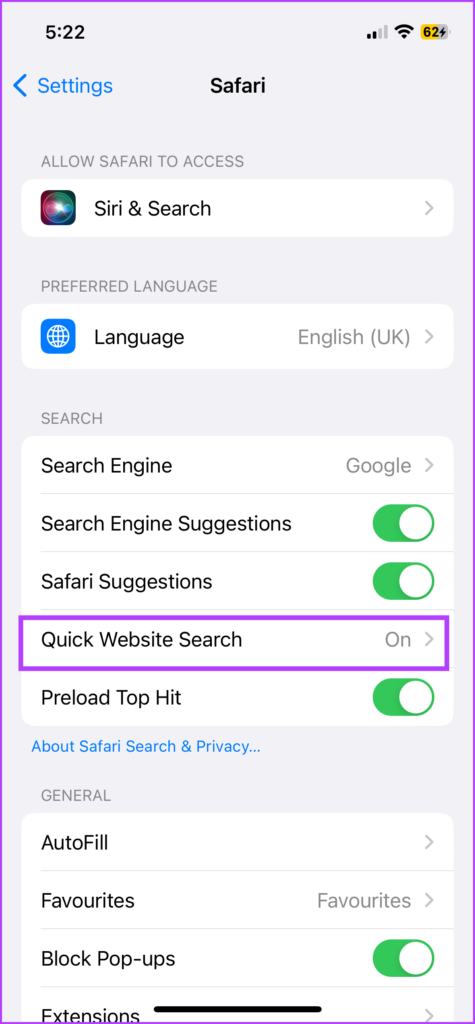 Tap Quickly Website Search