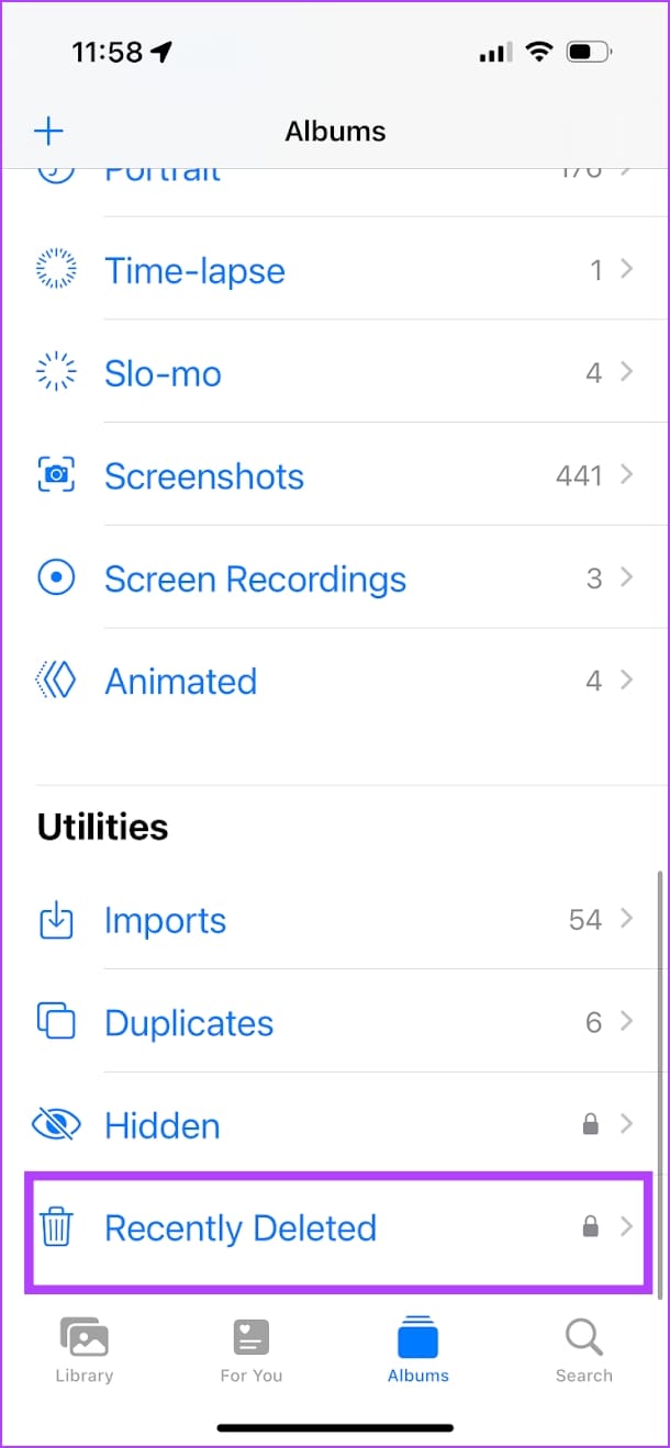 Recently Deleted iPhone 1