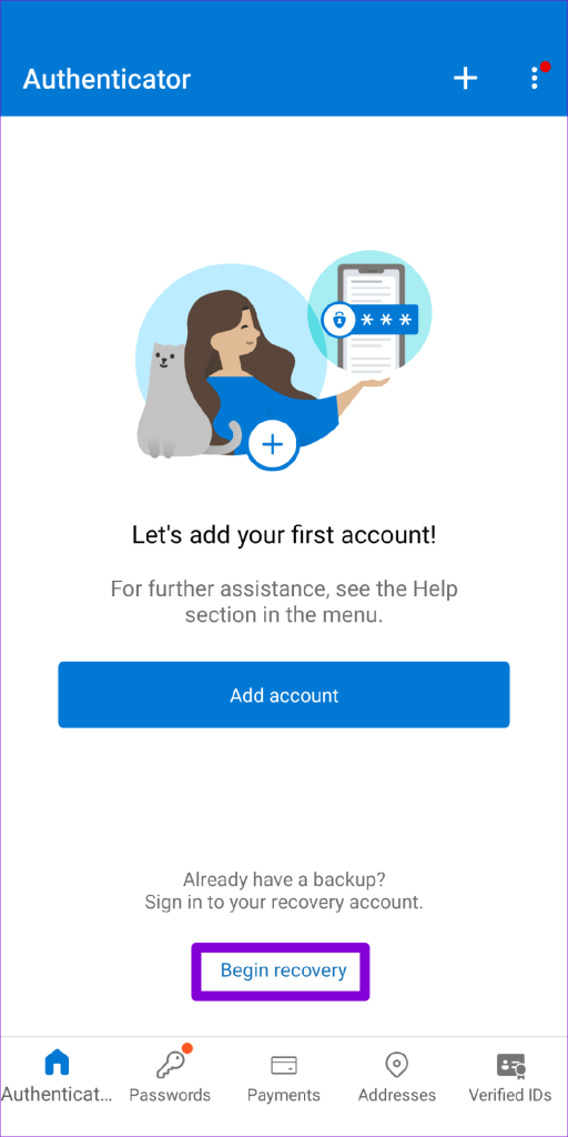 Recover Microsoft Authenticator Account