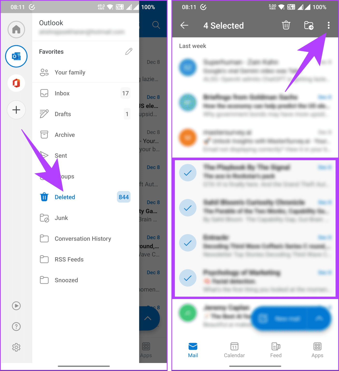 Undelete a folder or item in Outlook.