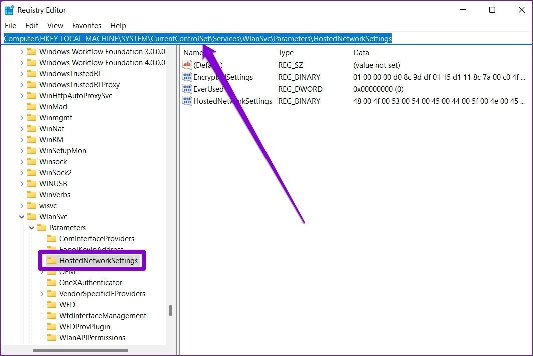 Registry Editor on Windows