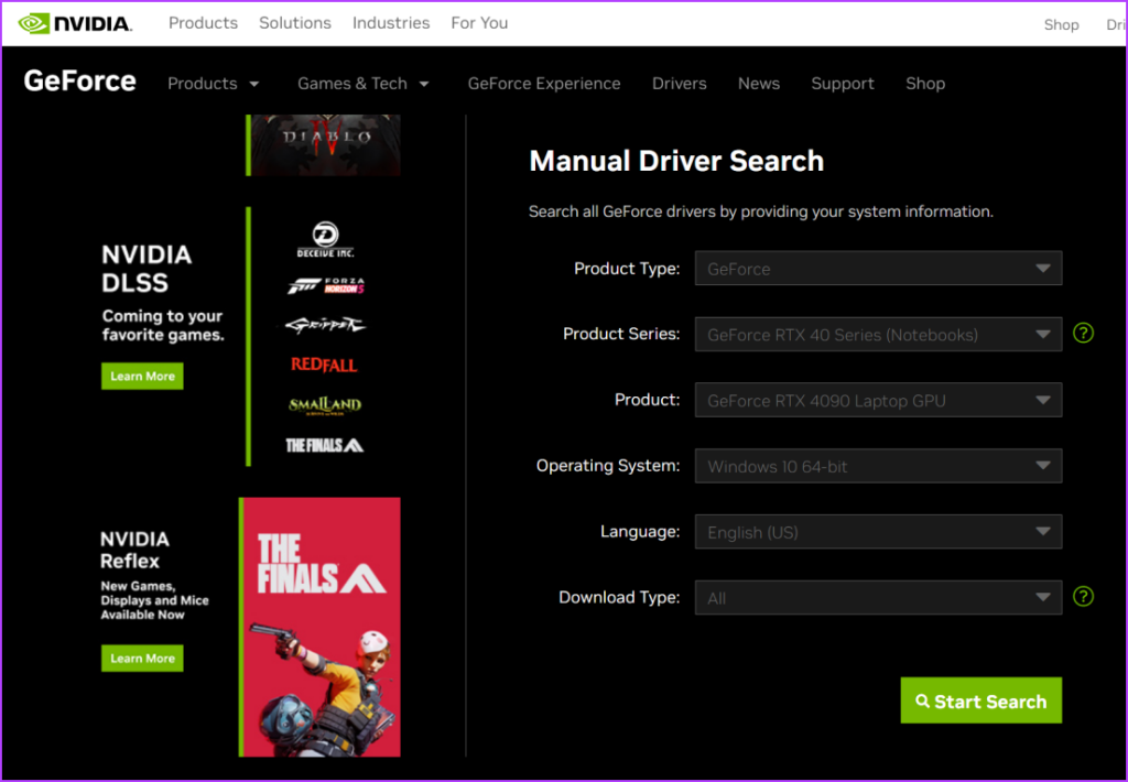 nvidia driver download website