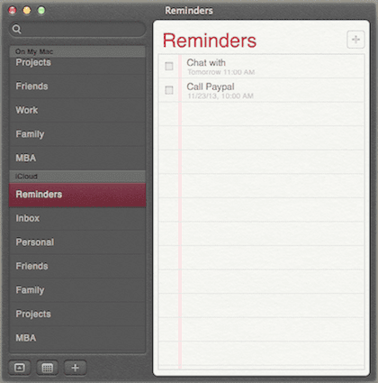 Reminders Lists