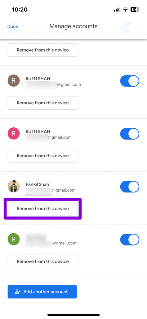 Remove Account From Gmail App on iPhone