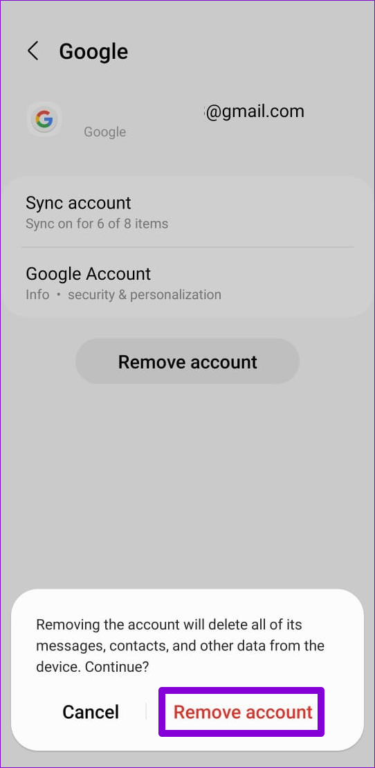 Remove Account from Android Phone