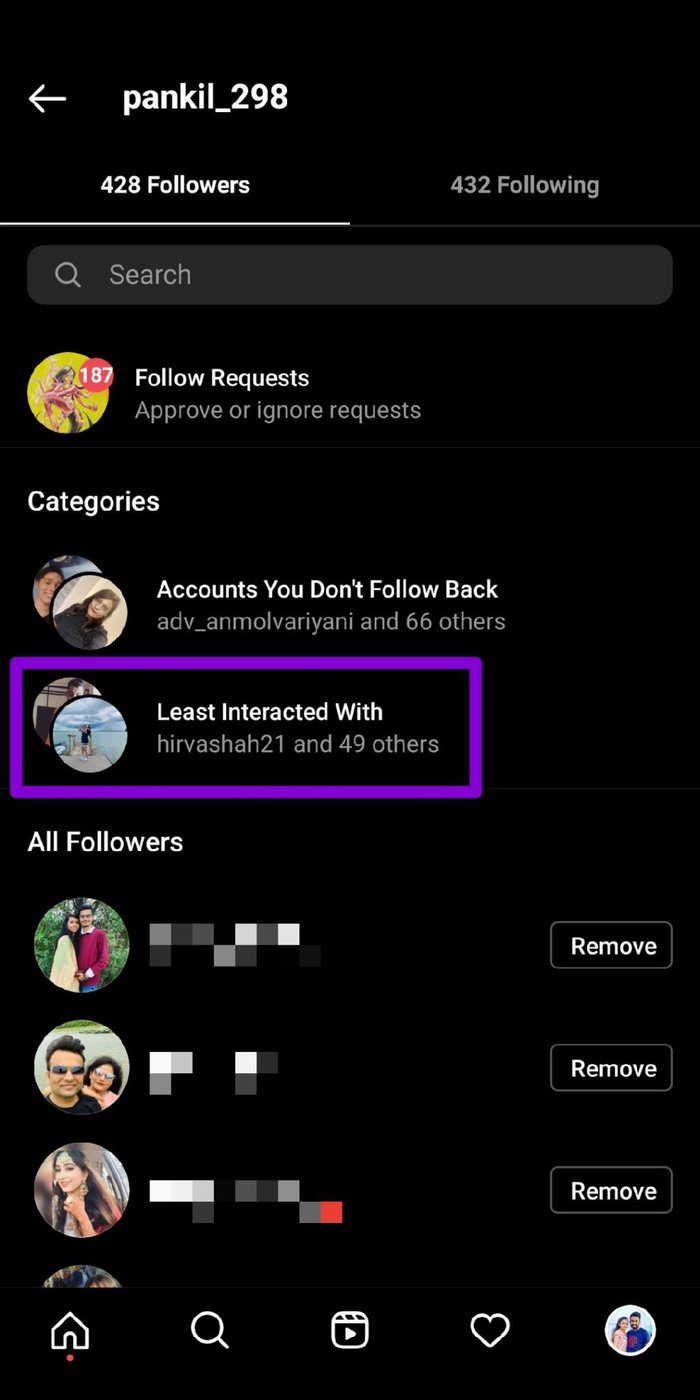 Remove Least Interacted With Followers on Instagram
