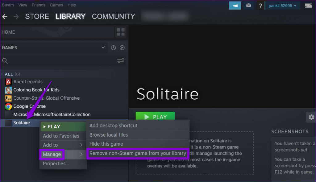 Remove Non-Steam Games From Steam Library