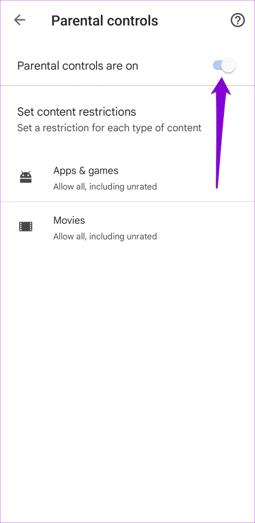 Remove Parental Controls on Play Store