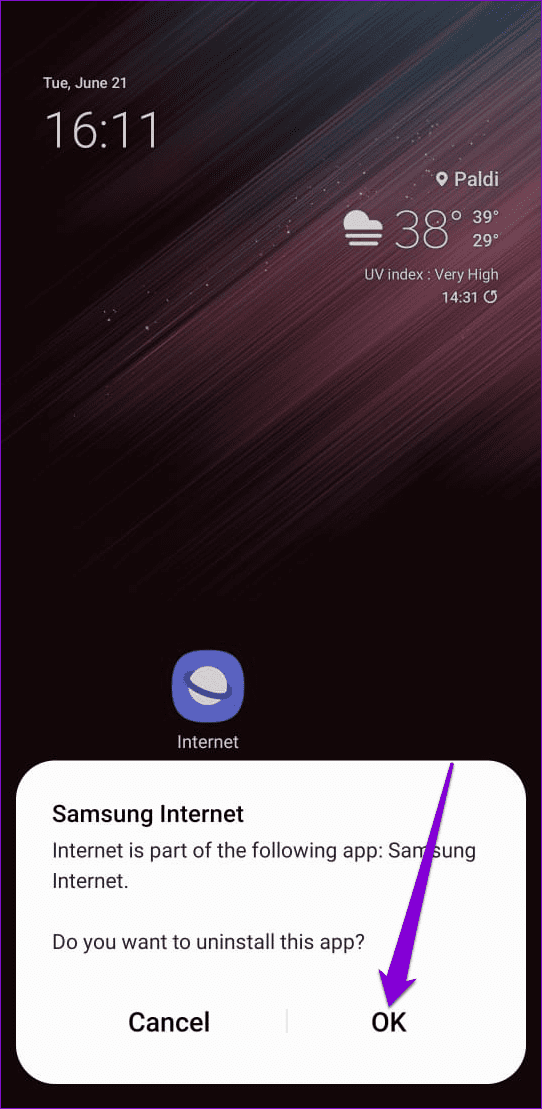 Remove Samsung Internet Browser