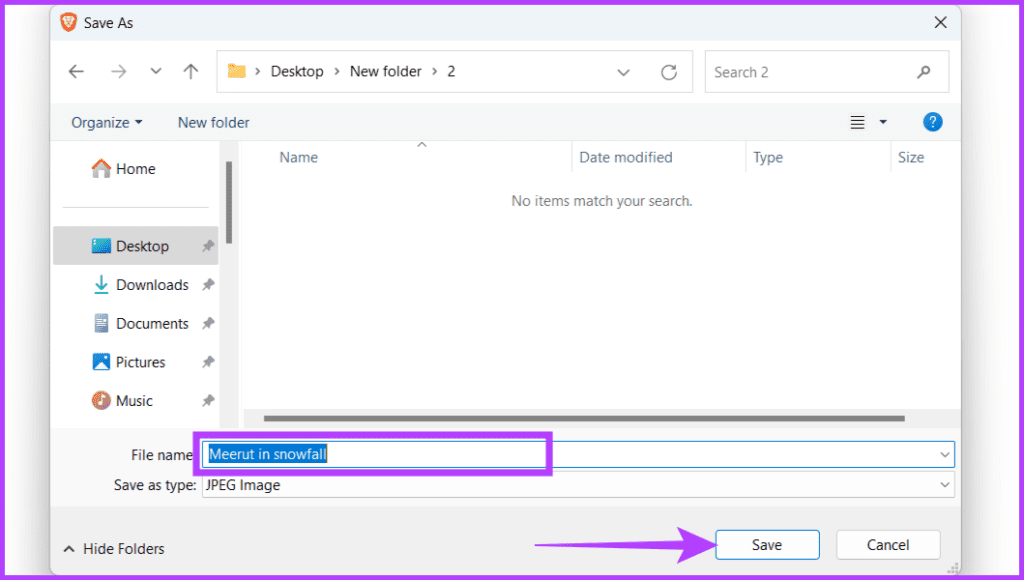 Rename the file and click Save