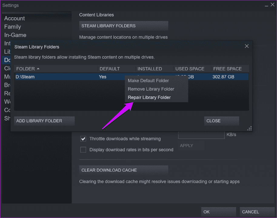 Repair Library Folder