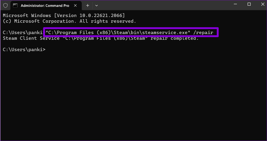 Repair Steam Service on Windows