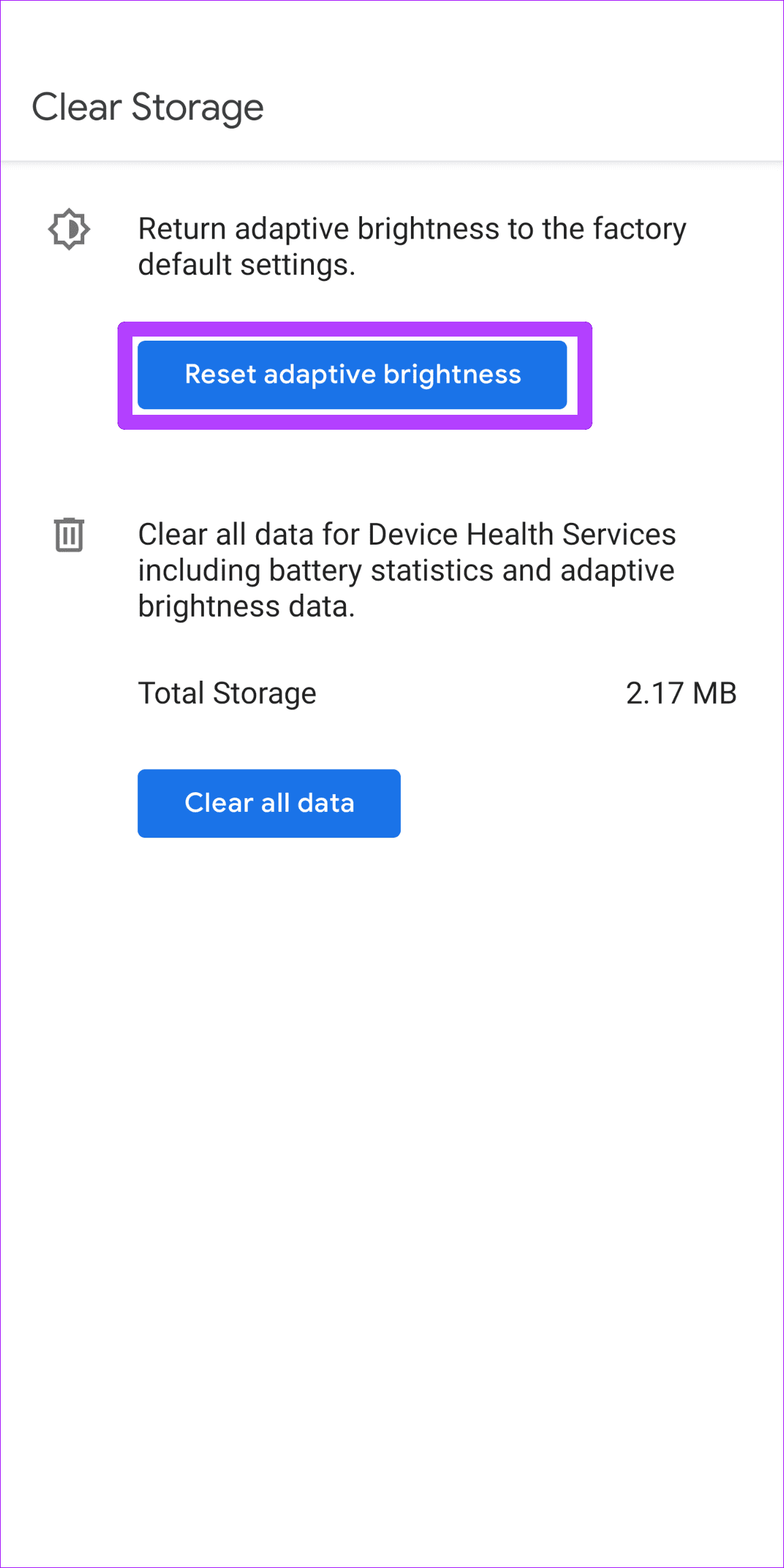Reset Adaptive Brightness on Android