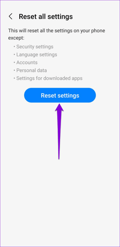 Reset All Settings on Android 2