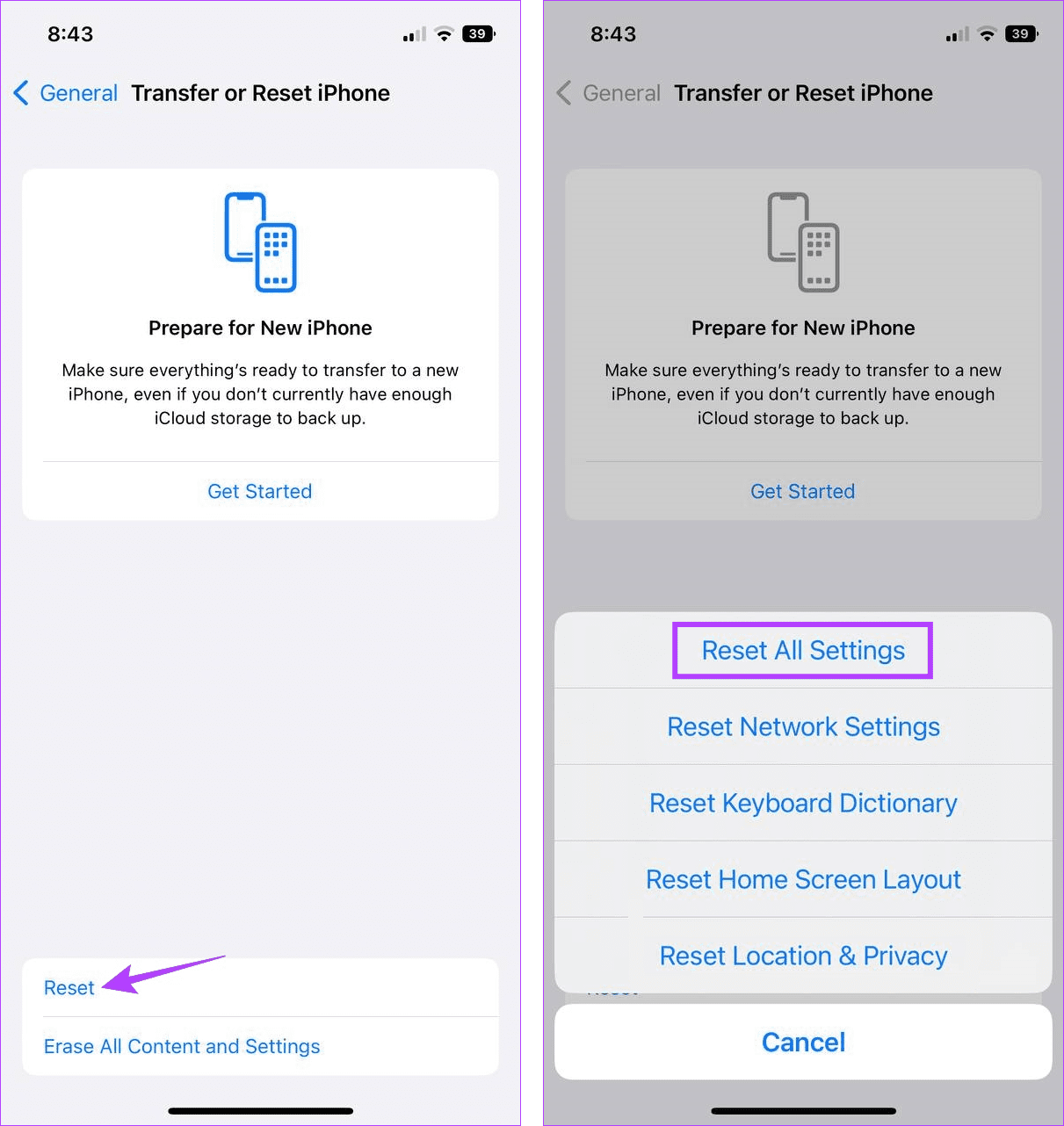 Reset All Settings on iPhone 7