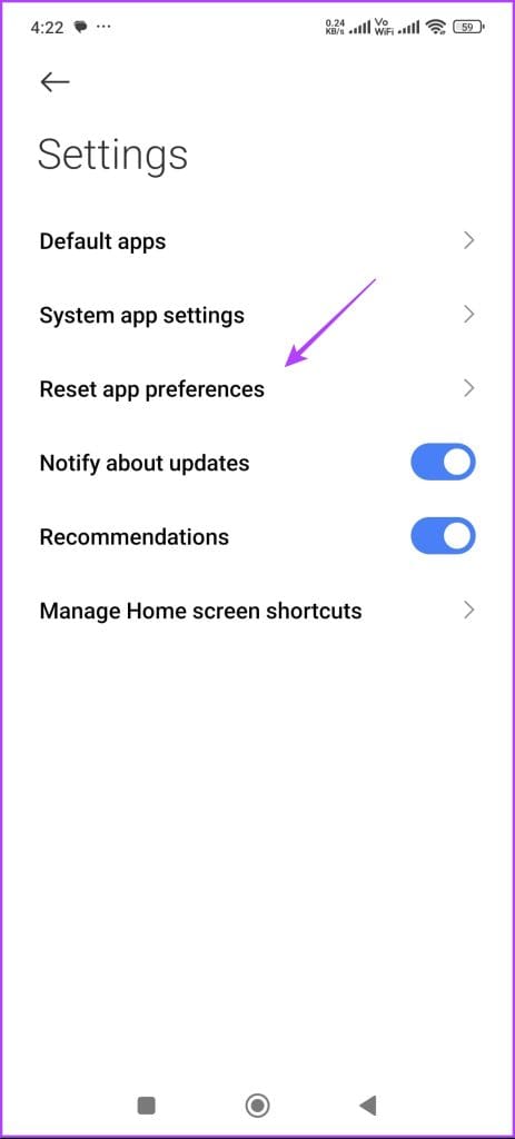 Reset App Preferences 2