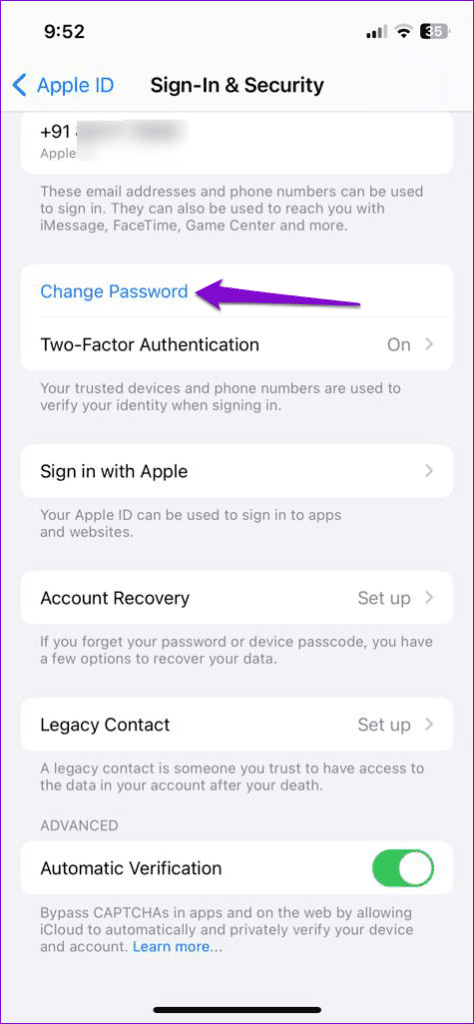 Reset Apple ID Password on iPhone