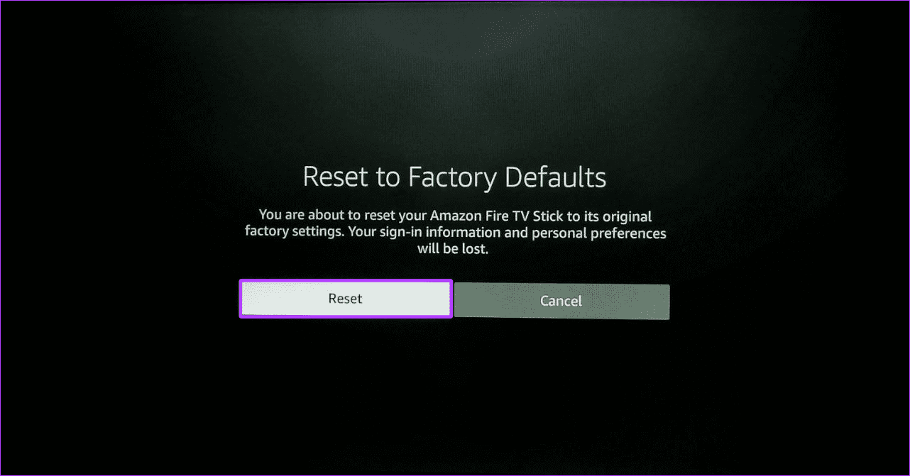 Reset Fire TV Stick 3