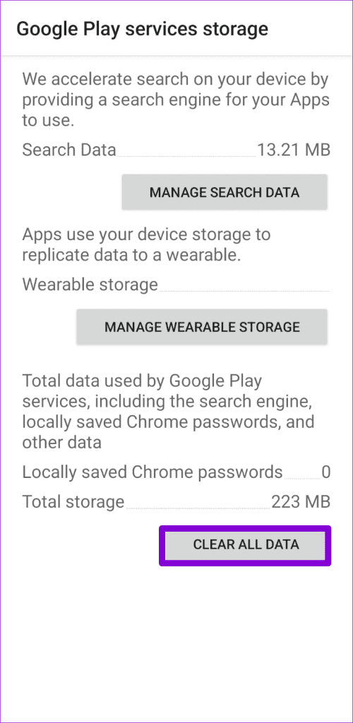 Reset Google Play Services