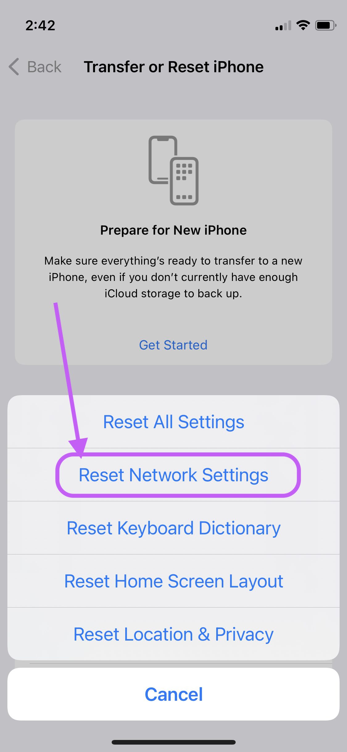 Reset Network Settings 4