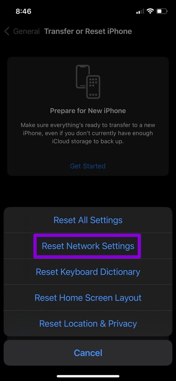 Reset Network Settings i Phone