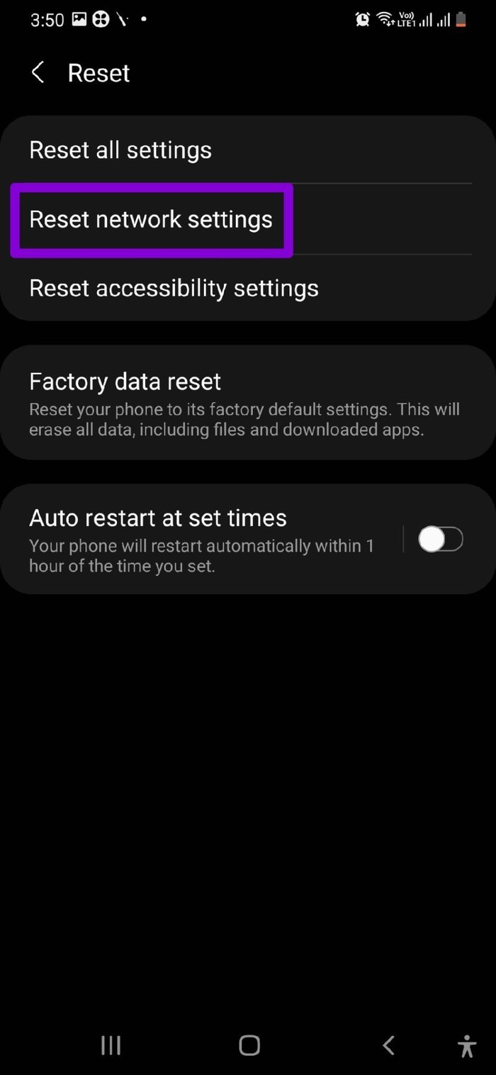 Reset Network Settings on Samsung Phone