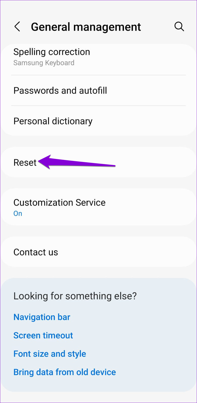 Reset Option on Android