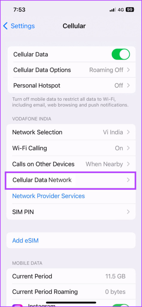 Reset APN settings on iPhone