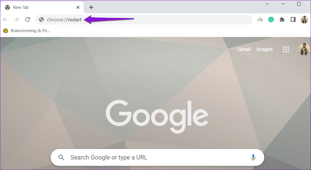 Restart Chrome on Computer