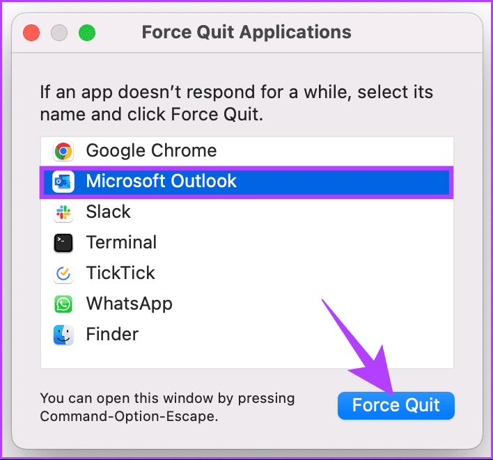 click Force Quit