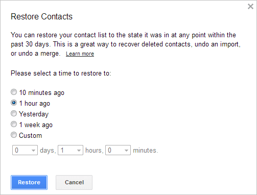Restore Group Contacts