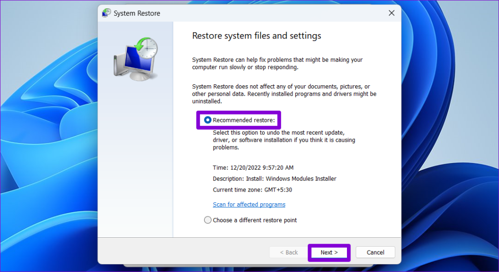 Restore Point Windows 11