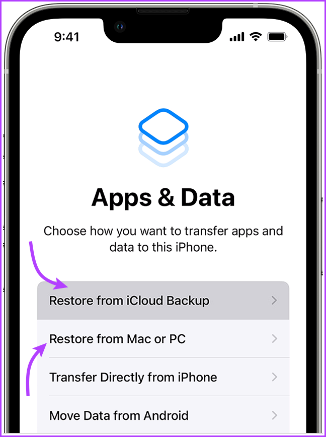 Restore iPhone from iCloud or Mac or PC