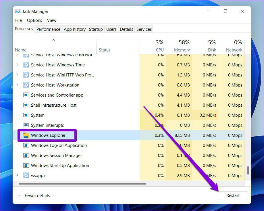 Restrat Windows Explorer